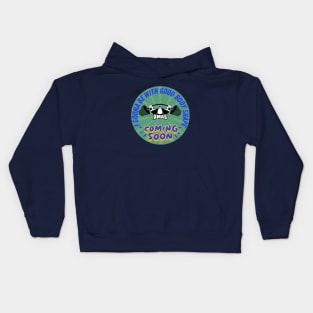 Santa lifts weights -  xmas Coming soon - Blue Green Kids Hoodie